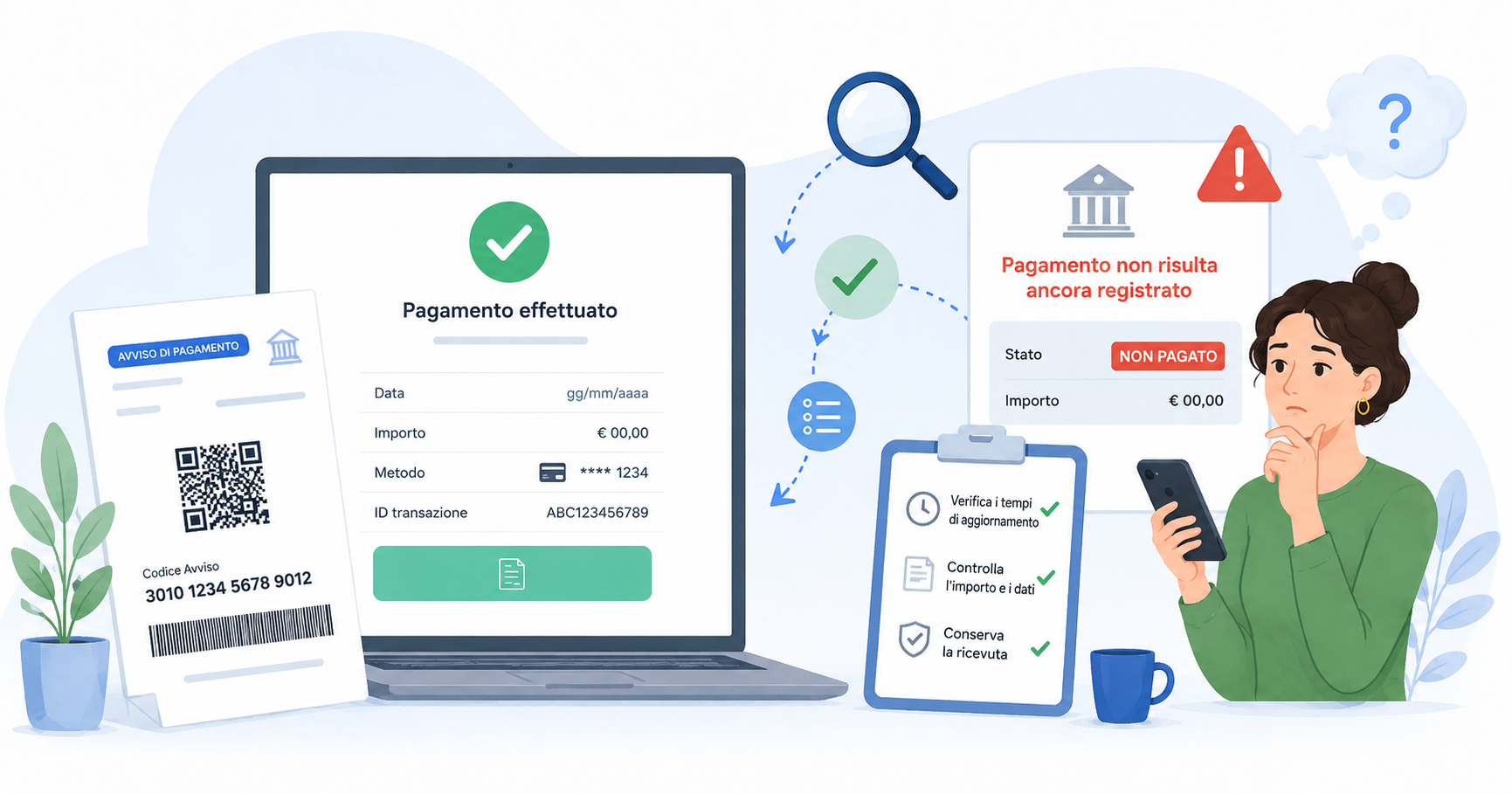 Pagamento confermato dal canale utilizzato ma ancora indicato come non pagato dal beneficiario